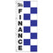 Single Face Blue & White Race Style Message Flag {EZ440SI-BW