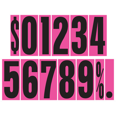 9 1/2 inch Hot Pink Adhesive Number