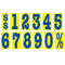 Mid-Size Blue & Yellow Adhesive Number