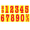 Mid-Size Red & Yellow Adhesive Number