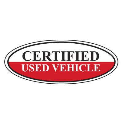 Certified Used Vehicle Oval Sign {EZ196-A}