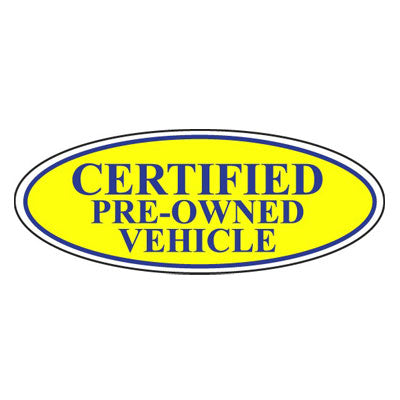 Certified Pre-Owned Vehicle Oval Sign {EZ196-C}
