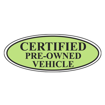 Certified Pre-Owned Vehicle Oval Sign {EZ196-E}