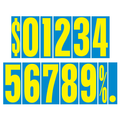 9 1/2 inch Blue & Yellow Adhesive Number