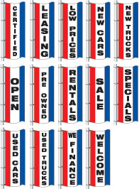 Vertical Slogan Drape Flag - Double Face {EZ359DB}
