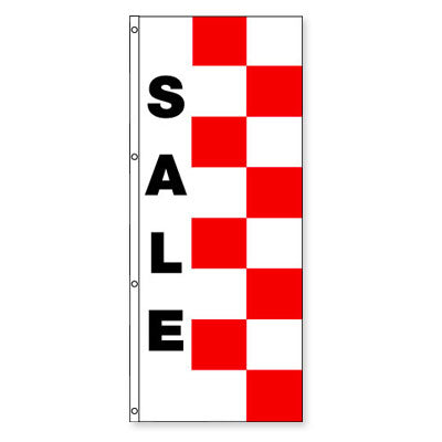 Single Face Red & White Race Style Message Flag {EZ440SI-RW}