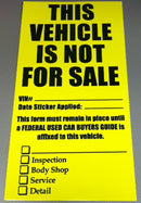 Vehicle Not For Sale Decal {EZ605}